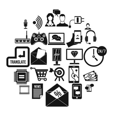 Mobil aygıt simgeler kümesi, basit tarzı