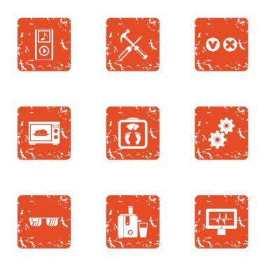 Onarım office simgeler kümesi, grunge tarzı