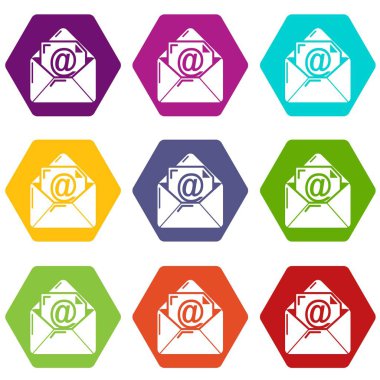 E-posta kutsal kişilerin resmi 9 vektör ayarla