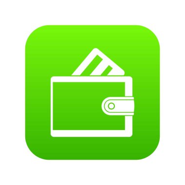 M-cüzdan ile kredi kartı simgesi dijital yeşil