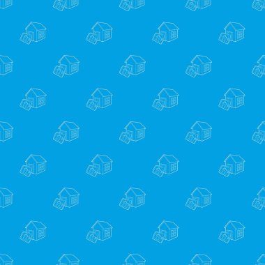 Akıllı ev desen vektör kesintisiz mavi