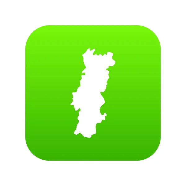 Portugal mapa icono verde vector — Archivo Imágenes Vectoriales