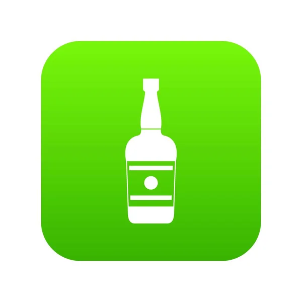 Vetor verde ícone garrafa de vinho — Vetor de Stock