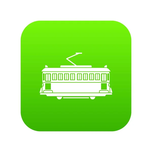 トラム緑のアイコン ベクトル — ストックベクタ