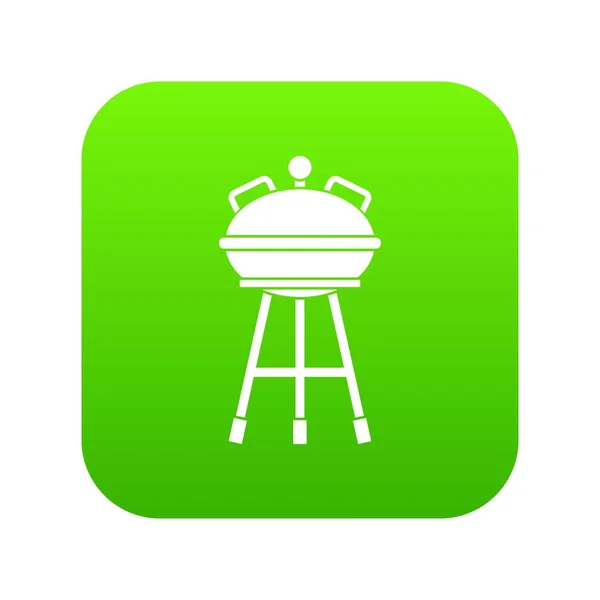 Hervidor barbacoa icono digital verde — Vector de stock