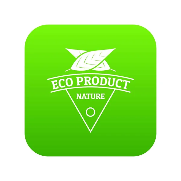 Eco produto ícone vetor verde — Vetor de Stock