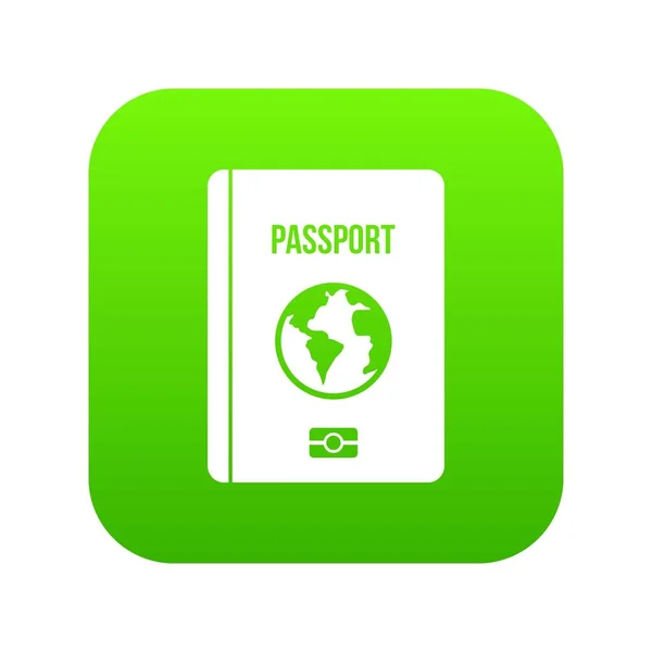 Ícone de passaporte verde digital — Vetor de Stock