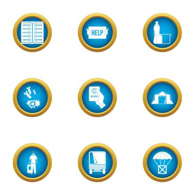 Yardım simgeler kümesi, düz stil eli