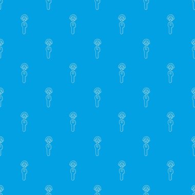 İngiliz anahtarı ve wi fi işareti desen vektör kesintisiz mavi