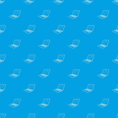 Koruma kalkanı desen vektör kesintisiz mavi ile dizüstü bilgisayar