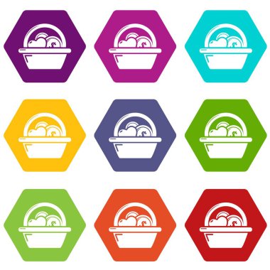 Sepet bağış simgeler kümesi 9 vektör