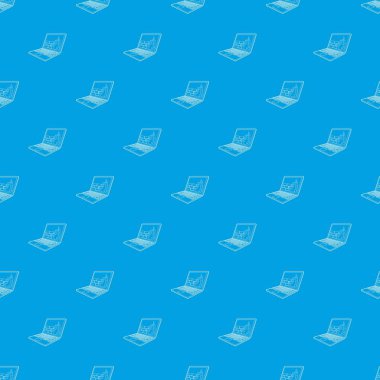 Laptop monitör desen vektör kesintisiz mavi üzerinde güvenlik duvarı