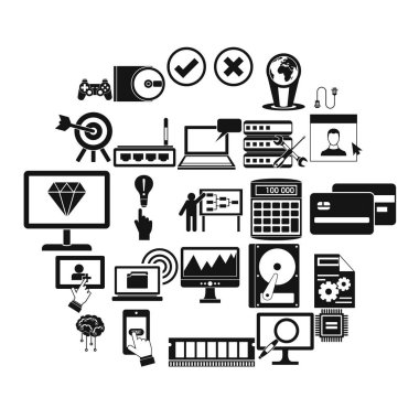 Site Icons set, basit tarzı