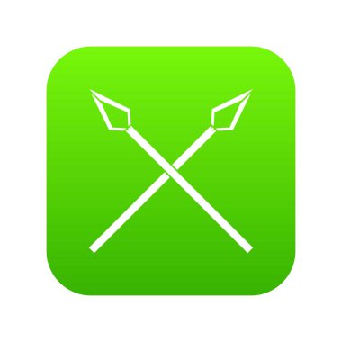 Mızrak simgesi yeşil vektör