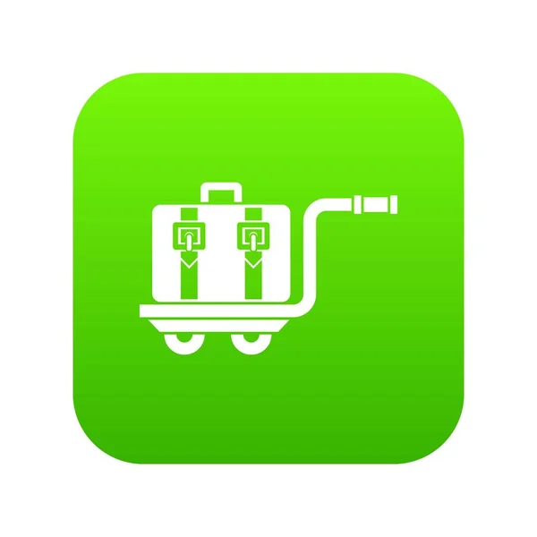 Ícone de carrinho de bagagem digital verde — Vetor de Stock