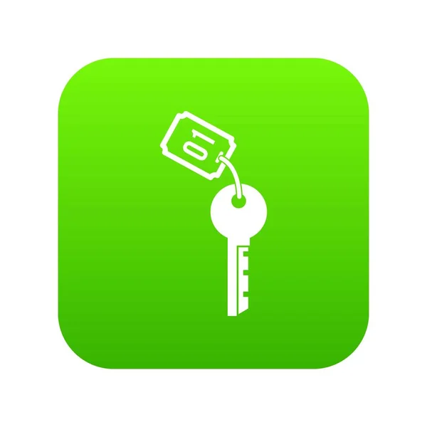 Hotel ikona klucz cyfrowy zielony — Wektor stockowy