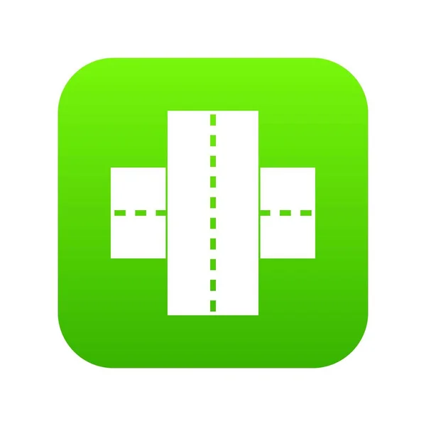Дві дороги значок цифровий зелений — стоковий вектор