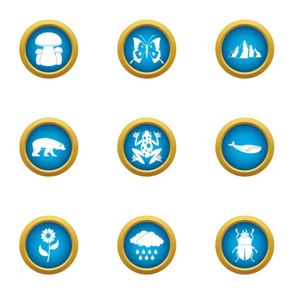 Sparse growth icons set, flat style — Stock Vector