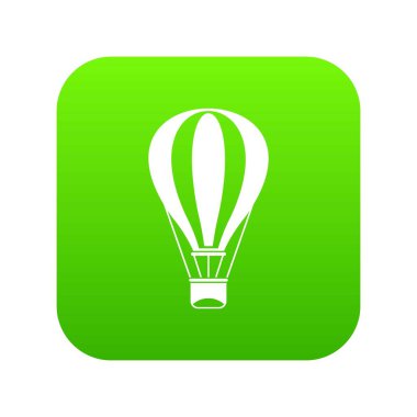 Sıcak hava balonu simgesini dijital yeşil