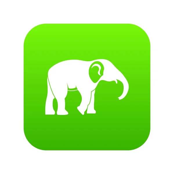 Elephant icon green vector — Stock Vector