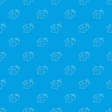 House Yangın desen vektör kesintisiz mavi