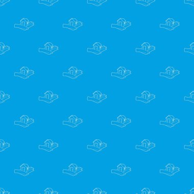 Evde el desen vektör kesintisiz mavi