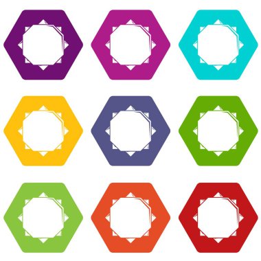 9 vektör origami güneş Icons set