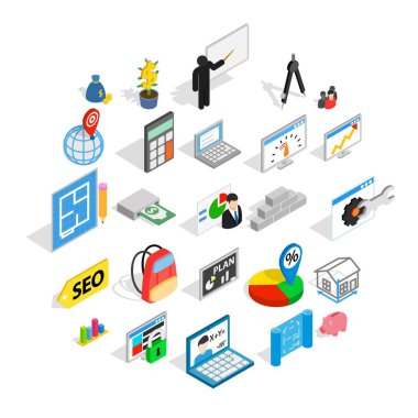 Hesaplayıcı simgeleri ayarlandı, izometrik biçim