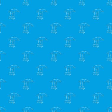 İşadamı açık şemsiye desen vektör kesintisiz mavi