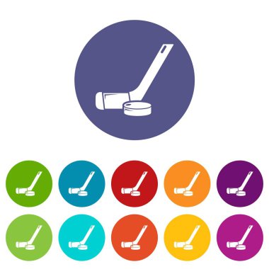 Sopa yıkayıcı buz hokeyi simgeler kümesi vektör renk