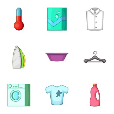 Icons set, karikatür tarzı temizle