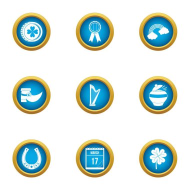 Servet Icons set, düz stil