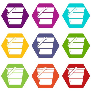 9 vektör kova Icons set