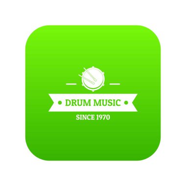 Davul müzik yeşil simge vektör