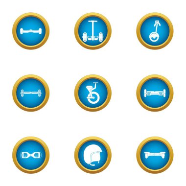 Rush Icons set, düz stil