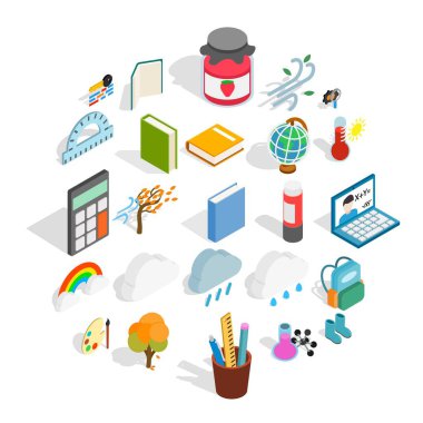 Dönem Icons set, izometrik stili