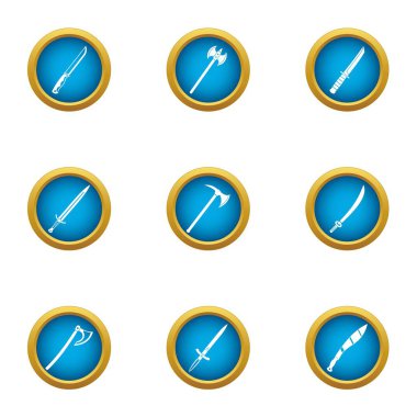 Bıçak Icons set, düz stil