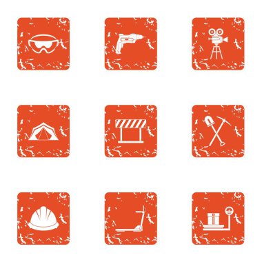 Arazi geliştirme simgeler kümesi, grunge tarzı