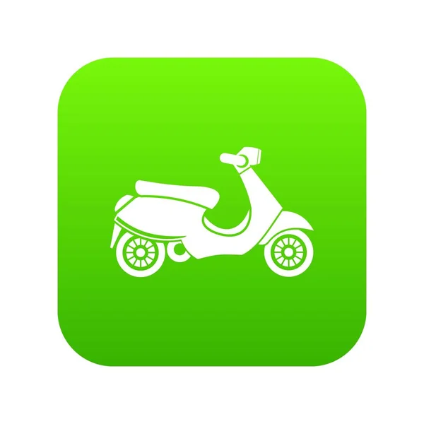 Digitální zelená ikona skútr Vespa — Stockový vektor