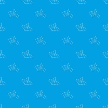 İş desen vektör için kesintisiz mavi bir aday tutan el