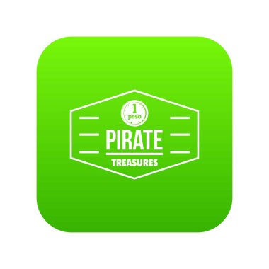 Pirate hazineleri yeşil simge vektör