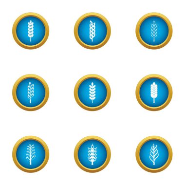 Kış bitkileri Icons set, düz stil