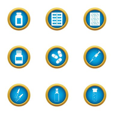 Pastil Icons set, düz stil