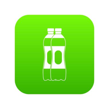 İki plastik şişe simgesi dijital yeşil