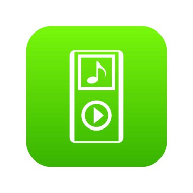 Mini Mp3 taşınabilir oyuncu simgesini dijital yeşil