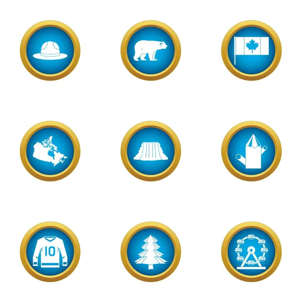 Canada Smartness Icons Set Flat Set Canada Smartness Vector Icons — Stock Vector