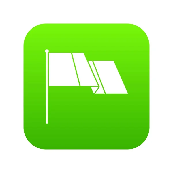 Vlag pictogram digitale groen — Stockvector