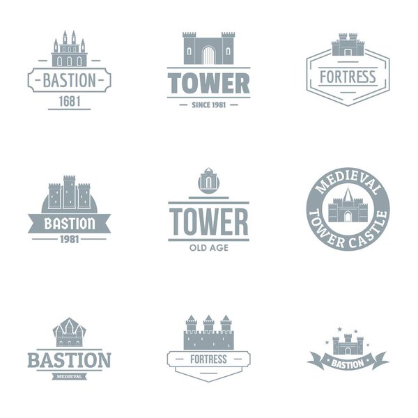 Набор логотипа Bastion, простой стиль

