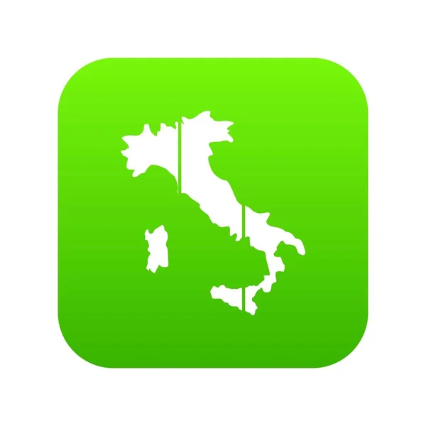 Карта Италии значок цифровой зеленый — стоковый вектор