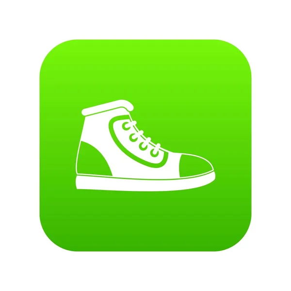 Athletic shoe icon digital green — Stock Vector